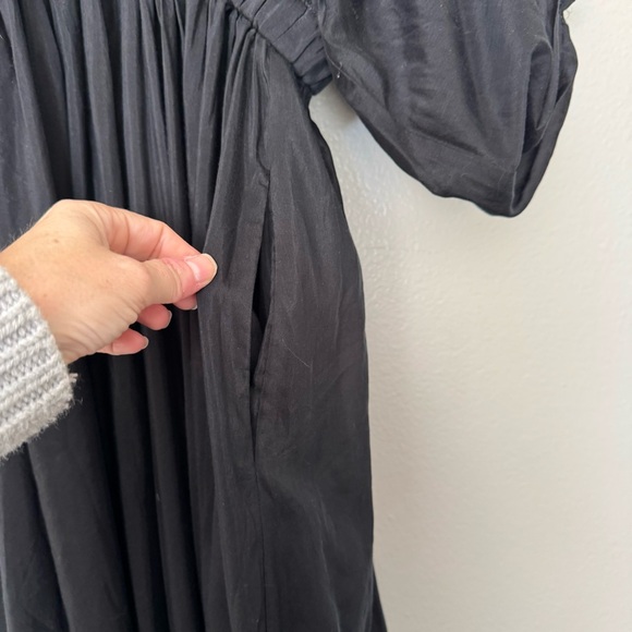 Banana Republic Eliana Cotton Silk Black Full Sleeve Dress Size Small - Picture 8 of 14